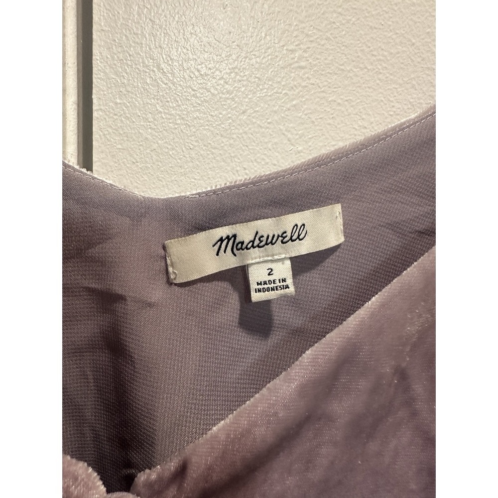 Madewell Lavender Velvet Button-Front Tank - Picture 3 of 5